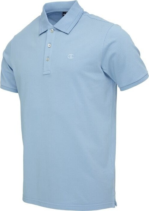 Champion-Light-Cotton-Pique-gr.175-100%Cotton-con-logo,-Celeste,-Uomo