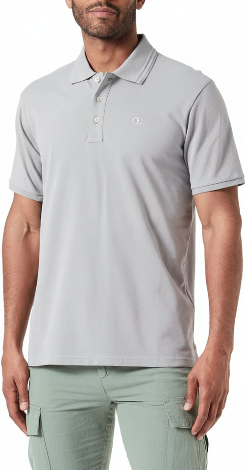 Champion-Light-Cotton-Pique-gr.175-100%Cotton-con-logo,-Grigio,-Uomo