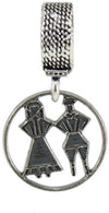 Charm ballo sardo in argento brunito per bracciale base Filu & Trama