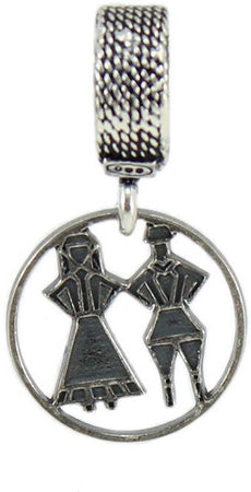 Charm ballo sardo in argento brunito per bracciale base Filu & Trama