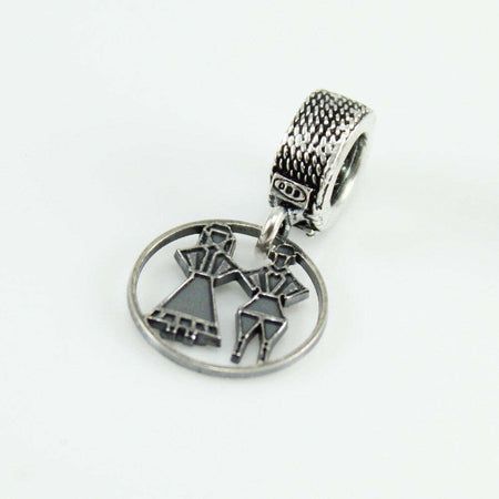 Charm ballo sardo in argento brunito per bracciale base Filu & Trama
