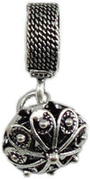 Charm bottone sardo in argento brunito per bracciale base Filu & Trama