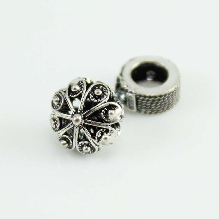 Charm bottone sardo in argento brunito per bracciale base Filu & Trama