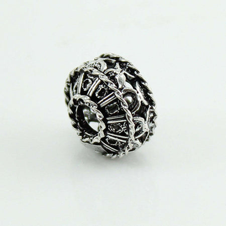 Charm in argento brunito bottone filigrana sarda per bracciale base Filu & Trama
