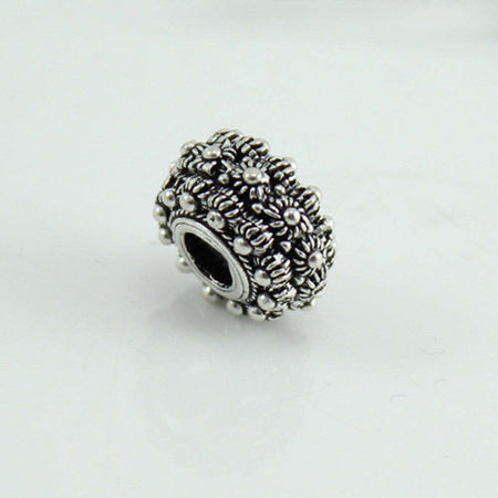 Charm in argento brunito bottone filigrana sarda per bracciale base Filu & Trama
