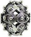 Charm in argento brunito bottone grande per bracciale base Filu & Trama