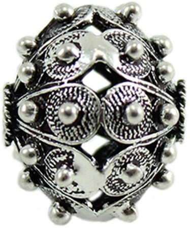 Charm in argento brunito bottone grande per bracciale base Filu & Trama