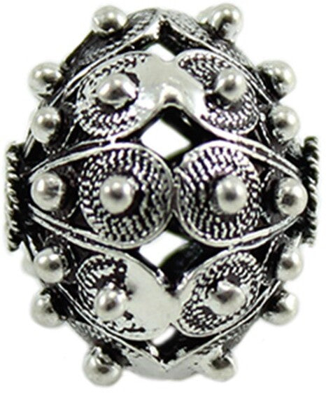 Charm in argento brunito bottone grande per bracciale base Filu & Trama