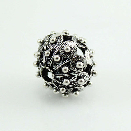 Charm in argento brunito bottone grande per bracciale base Filu & Trama