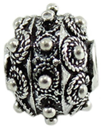Charm in argento brunito bottone iglesiente filigrana sarda per bracciale base Filu & Trama