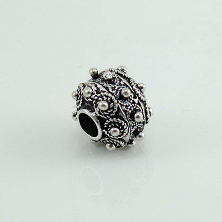 Charm in argento brunito bottone iglesiente filigrana sarda per bracciale base Filu & Trama