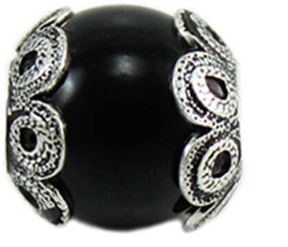 Charm in argento brunito su coccu per bracciale base Filu & Trama