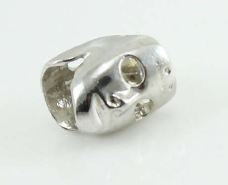 Charm Da Donna Maschera Sartiglia Di Oristano in Argento per Bracciale Base Filu & Trama 10x10 Mm Foro 4 Mm