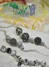 Charm Da Donna Maschera Sartiglia Di Oristano in Argento per Bracciale Base Filu & Trama 10x10 Mm Foro 4 Mm
