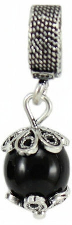 Charm pendente in argento brunito su coccu per bracciale base Filu & Trama