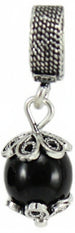 Charm pendente in argento brunito su coccu per bracciale base Filu & Trama