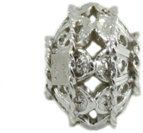 Charm Donna in Argento Bottone Filigrana Sarda per Bracciale Base Filu & Trama Charm 12x10 Mm Con Foro 4 Mm