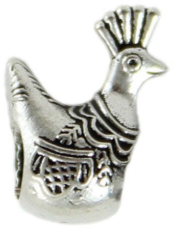 Charm pavoncella in argento brunito Filu & Trama