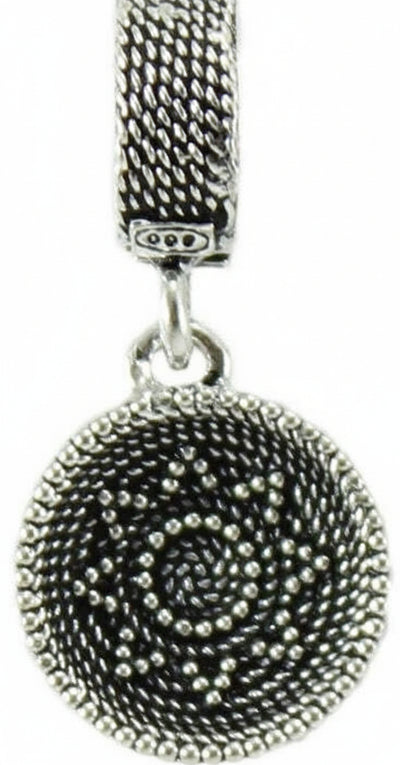 Charm pendente cestino sardo in argento brunito Filu & Trama