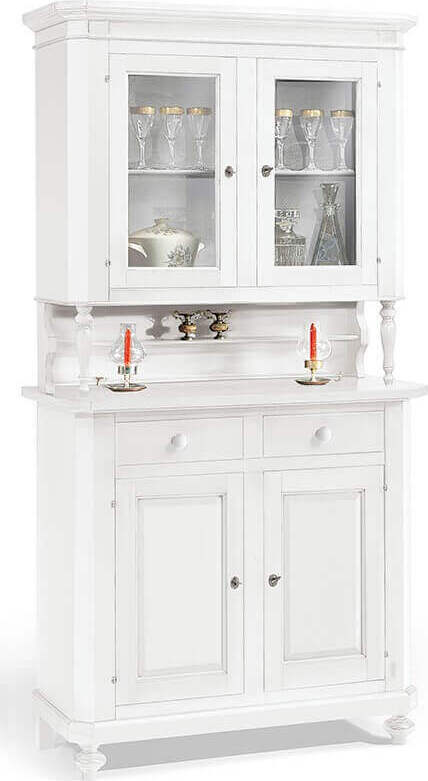 CHELSEY---credenza-con-vetrina-in-legno-massello-104x43x218-Bianco-Milani-Home