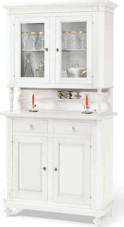 CHELSEY---credenza-con-vetrina-in-legno-massello-104x43x218-Bianco-Milani-Home