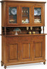 CHELSEY---credenza-con-vetrina-in-legno-massello-150x43x218-Tinta-noce-Milani-Home