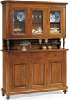 CHELSEY---credenza-con-vetrina-in-legno-massello-150x43x218-Tinta-noce-Milani-Home