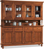 CHELSEY---credenza-con-vetrina-in-legno-massello-196x43x218-Tinta-noce-Milani-Home