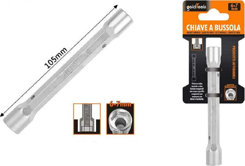 Chiave A Bussola Tubo Esagonale Da 105 Mm Doppie Bocche Esagonali 6-7 Mm 97547 Fai da te/Utensili elettrici e a mano/Utensili a mano/Chiavi e chiavi inglesi/Chiavi a bussola Trade Shop italia - Napoli, Commerciovirtuoso.it