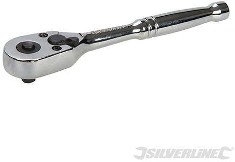Chiave a cricchetto Silverline in acciaio con sgancio meccanica 1/4 / 62 Nm