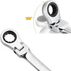 Chiave A Snodo 13 Mm Cricchetto Nero A 12 Denti Testa Girevole 180° 18.5 Cm Tools