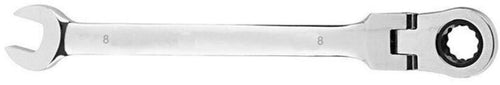 Chiave A Snodo 8 Mm Cricchetto Nero A 12 Denti Testa Girevole 180° 14 Cm Tools