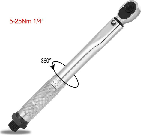 CHIAVE DINAMOMETRICA CRICCHETTO 1/4'' 5-25 Nm SERRAGGIO REVERSIBILE 270mm Fai da te/Utensili elettrici e a mano/Utensili a mano/Chiavi e chiavi inglesi/Chiavi dinamometriche Trade Shop italia - Napoli, Commerciovirtuoso.it