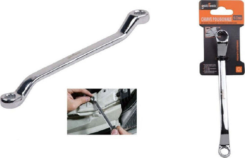 Chiave Fissa Poligonale Doppia Testa Curva 9-11 Mm Anello A Stella Cromata 91689 Fai da te/Utensili elettrici e a mano/Utensili a mano/Chiavi e chiavi inglesi/Chiavi a bussola Trade Shop italia - Napoli, Commerciovirtuoso.it