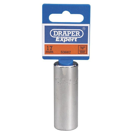 Chiave a bussola lunga 65mm innesto 3/8 12 punte 9 misure acciaio Draper Draper tools