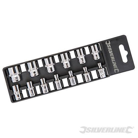 Set chiavi Silverline a bussola 13 pezzi 1/4 misure 4-14mm in acciaio Prezzo - Eternal Brico