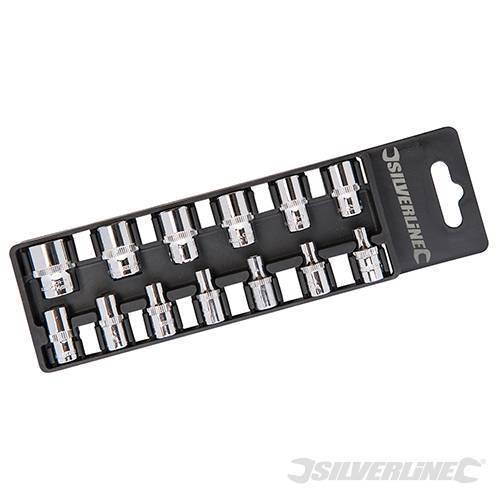 Set chiavi Silverline a bussola 13 pezzi 1/4 misure 4-14mm in acciaio Prezzo - Eternal Brico