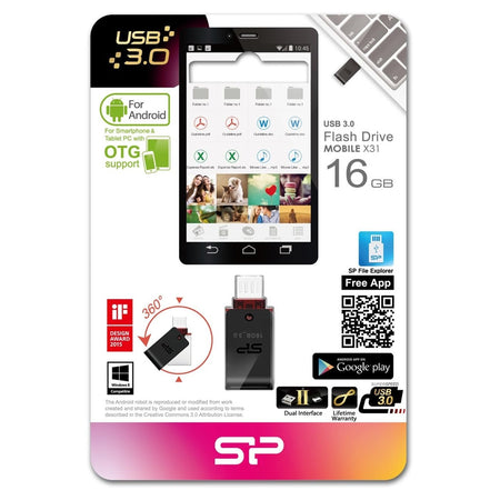 Chiavetta Usb 16 Gb Usb3.1 Microusb Otg Doppia Per Smartphone Tablet Otgx31/16gb