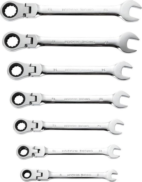 Chiavi-Snodo-A-Cricchetto-Set-7-Chiave-Fisse-Combinate-Snodabili-Tools