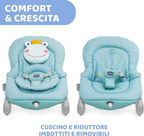 Chicco Balloon Sdraietta Neonati e Bambini Evolutiva 0 M-18kg, Funzioni Dondolo e Poltroncina, Schienale Reclinabile, Chiusura Compatta, Vibrazione, Gioco Elettronico Interattivo, Luci e Suoni, Froggy Prima infanzia/Attività e intrattenimento/Sdraiette e dondolini Sanitaria Gioia del Bimbo - Villa San Giovanni, Commerciovirtuoso.it