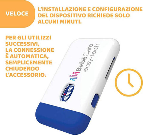 Chicco Bebècare Easy-Tech Dispositivo Anti Abbandono Universale per Seggiolino Auto, App, Bluetooth, 3 Livelli di Allarme, Allarmi Intelligenti - Bianco/Blu Prima infanzia/Seggiolini auto e accessori/Accessori/Adattatori per sedili della macchina Mondo Bimbo - Bagnara Calabra, Commerciovirtuoso.it