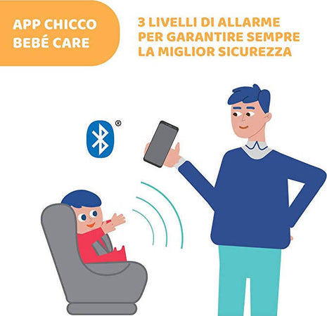 Chicco Bebècare Easy-Tech Dispositivo Anti Abbandono Universale per Seggiolino Auto, App, Bluetooth, 3 Livelli di Allarme, Allarmi Intelligenti - Bianco/Blu Prima infanzia/Seggiolini auto e accessori/Accessori/Adattatori per sedili della macchina Mondo Bimbo - Bagnara Calabra, Commerciovirtuoso.it