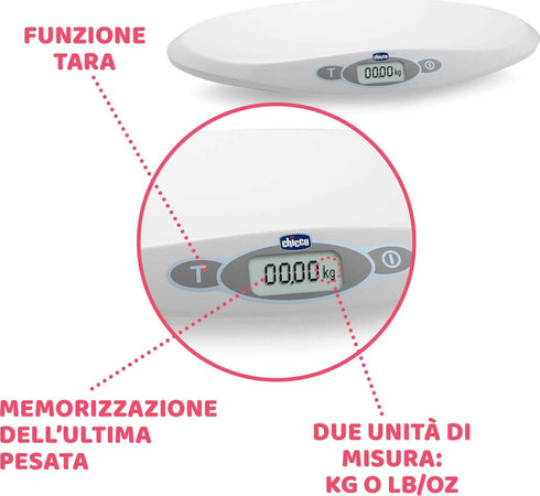 Chicco Bilancia Digitale per Neonati e Bambini da 30 g a 20 kg, Segue la Crescita del Bambino, Bilancia di Precisione Pesa Bimbi con Display LCD, Memorizzazione Ultima Pesata e Funzione Tara, Bianco Prima infanzia/Allattamento e pappa/Bilance Mondo Bimbo - Bagnara Calabra, Commerciovirtuoso.it