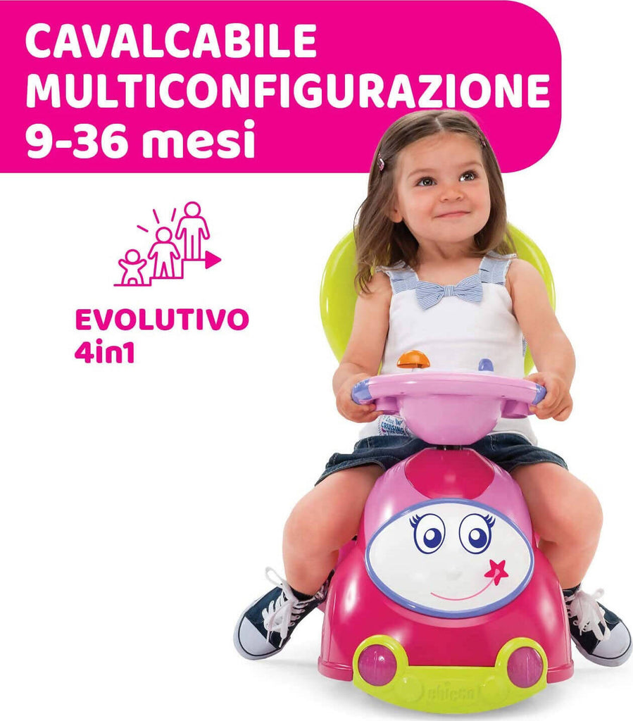 CHICCO Cavalcabile Quattro per Bambini, Macchina con Centro