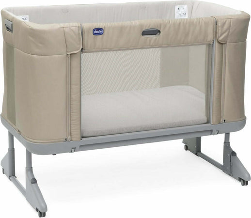 Chicco-Culla-Next2me-Forever-,-Slate-Grey,-Honey-Beige,-Culla-Neonato-Fianco-Letto,-Spondina-Apribile-Altezza-Regolabile,-vari-colori