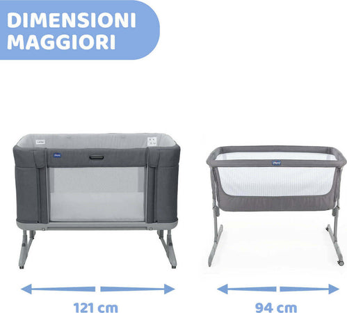 Chicco-Culla-Next2me-Forever-,-Slate-Grey,-Honey-Beige,-Culla-Neonato-Fianco-Letto,-Spondina-Apribile-Altezza-Regolabile,-vari-colori