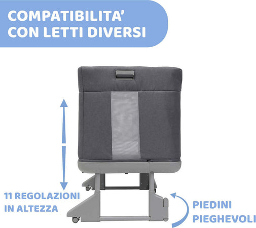 Chicco-Culla-Next2me-Forever-,-Slate-Grey,-Honey-Beige,-Culla-Neonato-Fianco-Letto,-Spondina-Apribile-Altezza-Regolabile,-vari-colori