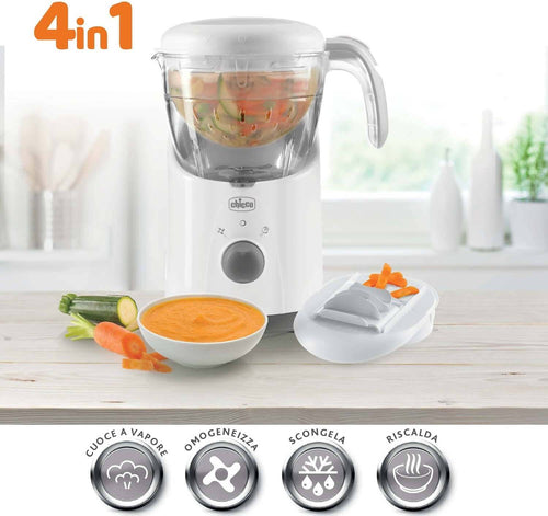 Chicco Cuocipappa Multifunzione Easy Meal per Lo Svezzamento Omogeneizzatore per Neonati E Bambini Frullatore E Scaldapappa Con Cottura a Vapore E Grattugia Cut Express Riscalda E Scongela Prima infanzia/Allattamento e pappa/Frullatori robot da cucina e presse/Robot da cucina Sanitaria Gioia del Bimbo - Villa San Giovanni, Commerciovirtuoso.it