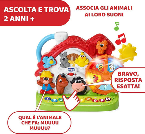 Chicco fattoria parlante bilingue italiano/inglese, fattoria con animali per bambini con luci e suoni, 3 modalità di gioco, gioco educativo elettronico - giochi bambini 1-4 anni Giochi e giocattoli/Giocattoli prima infanzia/Giochi musicali Sanitaria Gioia del Bimbo - Villa San Giovanni, Commerciovirtuoso.it