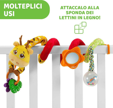 Chicco fune passeggio mrs giraffa, spirale passeggino colorata a forma di giraffa, gioco passeggino con sonaglio neonato, anello con pendenti e specchietto - giochi neonato e bambini 6 mesi - 3 anni Giochi e giocattoli/Giocattoli prima infanzia/Giochi musicali Sanitaria Gioia del Bimbo - Villa San Giovanni, Commerciovirtuoso.it